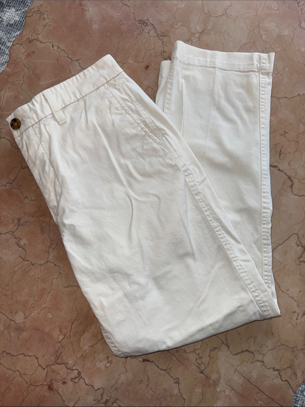J CREW boyfriend chino pants size 8 linen / off white -not bright white